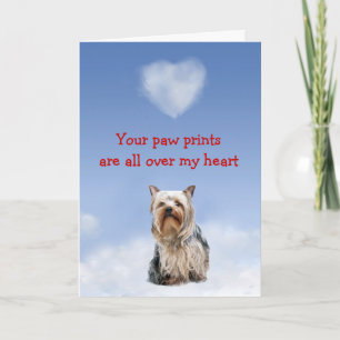 Festiva Tarjeta de amor Yorkshire Terrier Puppy