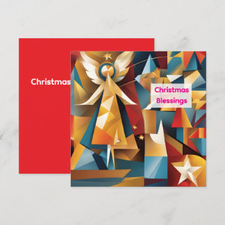 Festiva Tarjeta de ángel abstracto de vacaciones de Navida