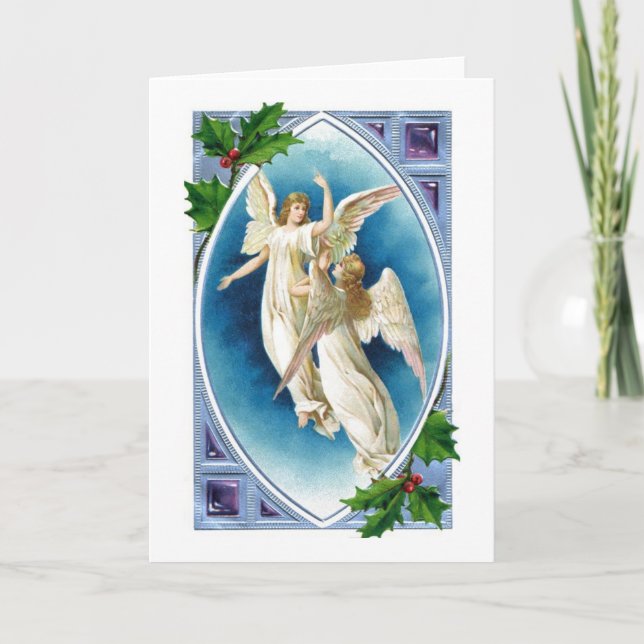 Festiva Tarjeta de ángeles navidades (Anverso)