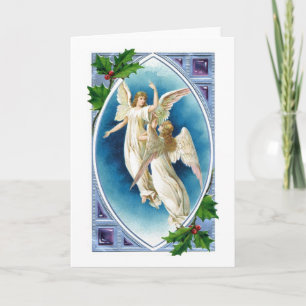 Festiva Tarjeta de ángeles navidades