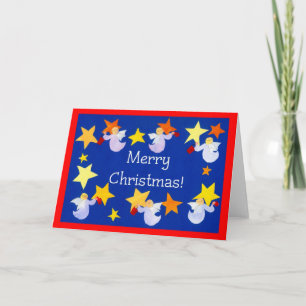 Festiva Tarjeta de ángeles navidades, inglés