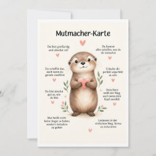 Festiva Tarjeta de ánimo en alemán - tarjeta de nutria lin