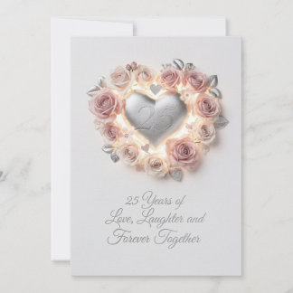 Festiva Tarjeta de aniversario de bodas de lujo 25º – Romá