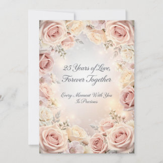 Festiva Tarjeta de aniversario de bodas de lujo 25º – Romá