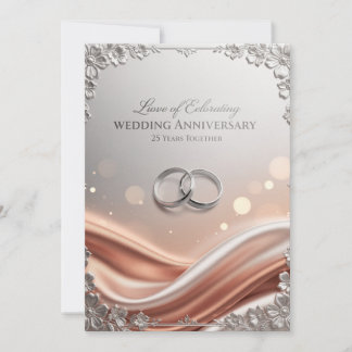 Festiva Tarjeta de aniversario de bodas de lujo 25º – Sil 