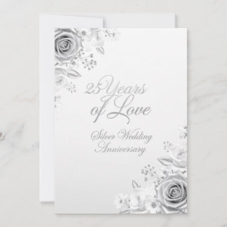 Festiva Tarjeta de aniversario de bodas de lujo con flores