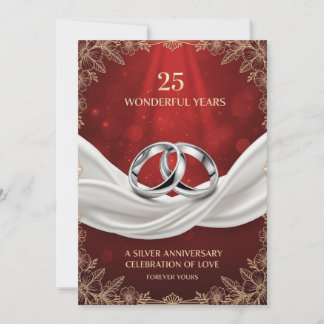 Festiva Tarjeta de aniversario de bodas de lujo elegante 2