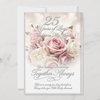 Festiva Tarjeta de aniversario de bodas de lujo romántico 