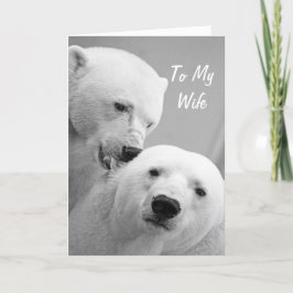 Festiva Tarjeta de Aniversario de la Esposa del Oso Polar