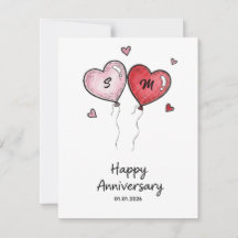 Tarjeta de aniversario de pareja personalizada Cor