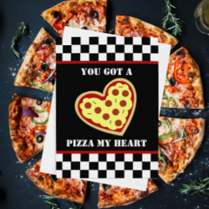 Festiva Tarjeta de Aniversario de Pizza My Heart Home Slic