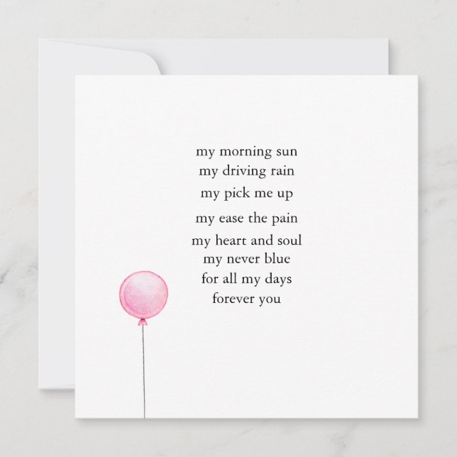 Festiva tarjeta de aniversario de poema de amor del día de (Anverso)