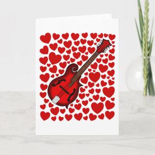 Festiva Tarjeta de aniversario de San Valentín con mandoli