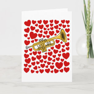 Festiva Tarjeta de aniversario de San Valentín con trompet