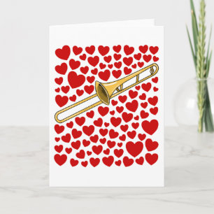 Festiva Tarjeta de aniversario de San Valentín de trombón