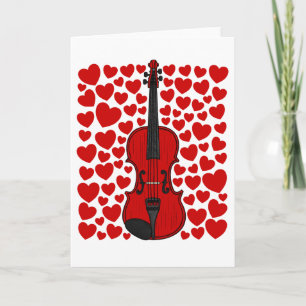 Festiva Tarjeta de aniversario de San Valentín de violín c