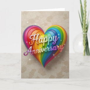 Festiva Tarjeta de aniversario del Orgullo Arcoiris, feliz