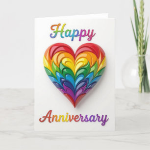 Festiva Tarjeta de aniversario del Orgullo Arcoiris, feliz