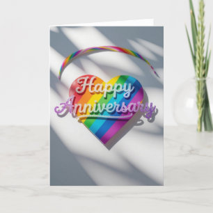 Festiva Tarjeta de aniversario del Orgullo Arcoiris, feliz