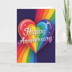 Festiva Tarjeta de aniversario del Orgullo Arcoiris, feliz