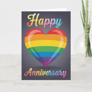 Festiva Tarjeta de aniversario del Orgullo Arcoiris, feliz
