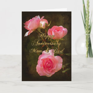 Festiva Tarjeta de aniversario feliz mamá y papá