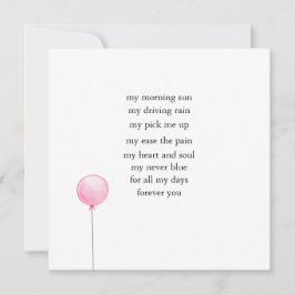 Festiva Tarjeta de aniversario poema de amor del día de Sa