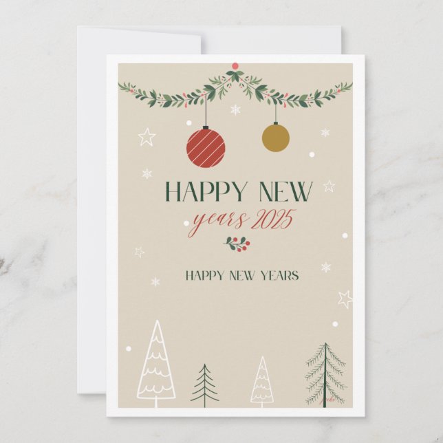 Festiva Tarjeta de Año Nuevo 2025 (Anverso)