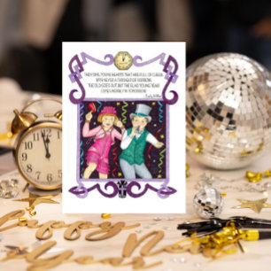 Festiva Tarjeta de Año Nuevo Art Deco