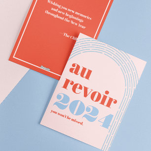 Festiva Tarjeta de Año Nuevo Au Revoir 2024
