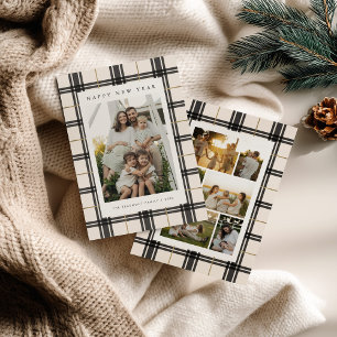 Festiva Tarjeta de Año Nuevo de Cuadro Negro con Foto