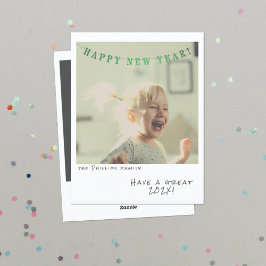 Festiva Tarjeta de Año Nuevo de Foto Instantánea Nostálgic