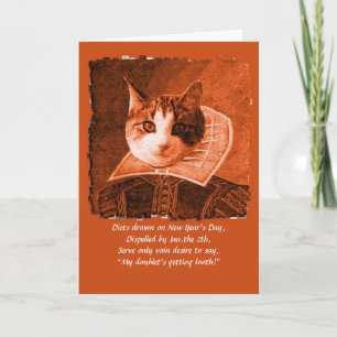 Festiva tarjeta de año nuevo de william catspeare