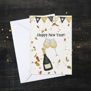 Festiva Tarjeta de Año Nuevo Feliz de Scrapbooke