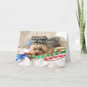 Festiva Tarjeta de Año Nuevo para Yorkie