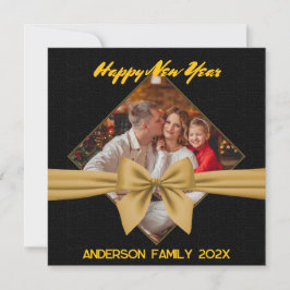 Festiva Tarjeta de Año Nuevo personalizado Elegancia Famil