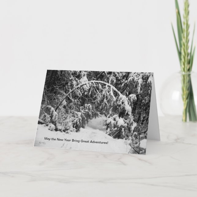 Festiva Tarjeta de Año Nuevo, Portal a una Aventura Nevada (Anverso)