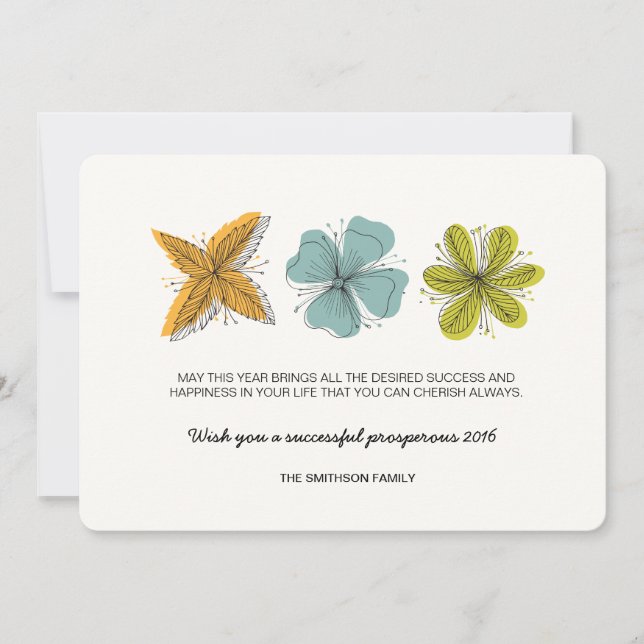 Festiva tarjeta de año nuevo próspero y exitosa (Anverso)