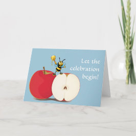 Festiva Tarjeta de Apple Rosh HaShana de la abeja