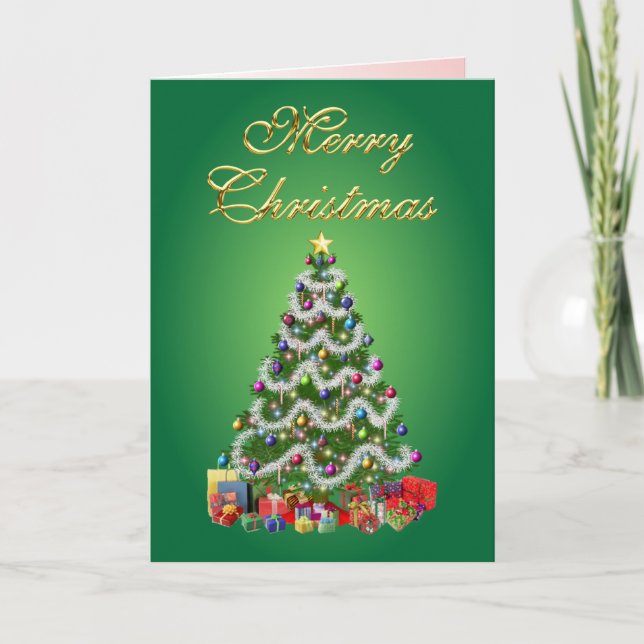 Festiva Tarjeta de árbol navideño (Anverso)