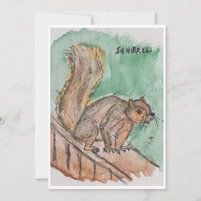 Festiva Tarjeta de ardilla (Anverso)
