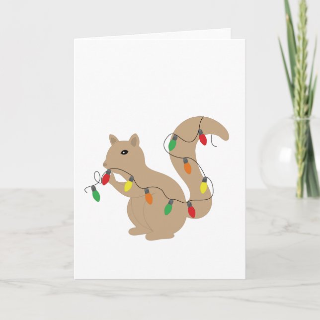 Festiva Tarjeta de ardilla para navidades (Anverso)