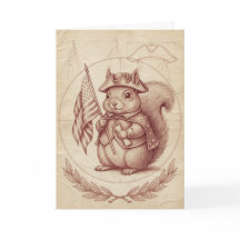 Tarjeta de ardilla patriótica sanguina del Renacim