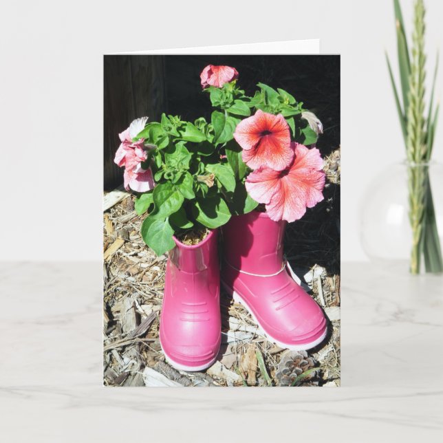 Festiva Tarjeta de arranque rosa de flor (Anverso)
