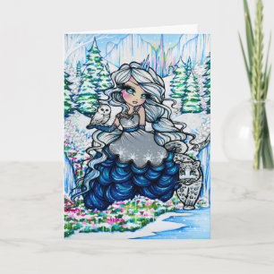 Festiva Tarjeta de arte de fantasía de lechuza para prince