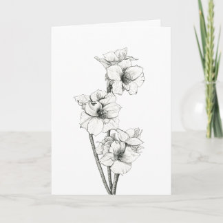 Festiva Tarjeta de arte de ilustración de flores botánicas