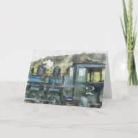 Tarjeta de arte del motor de tren ferroviario