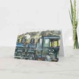 Festiva Tarjeta de arte del motor de tren ferroviario