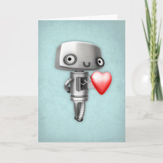 Festiva Tarjeta de arte en blanco - Amor robótico