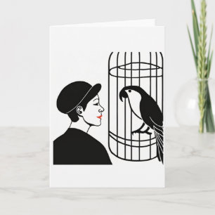 Festiva Tarjeta de arte loro